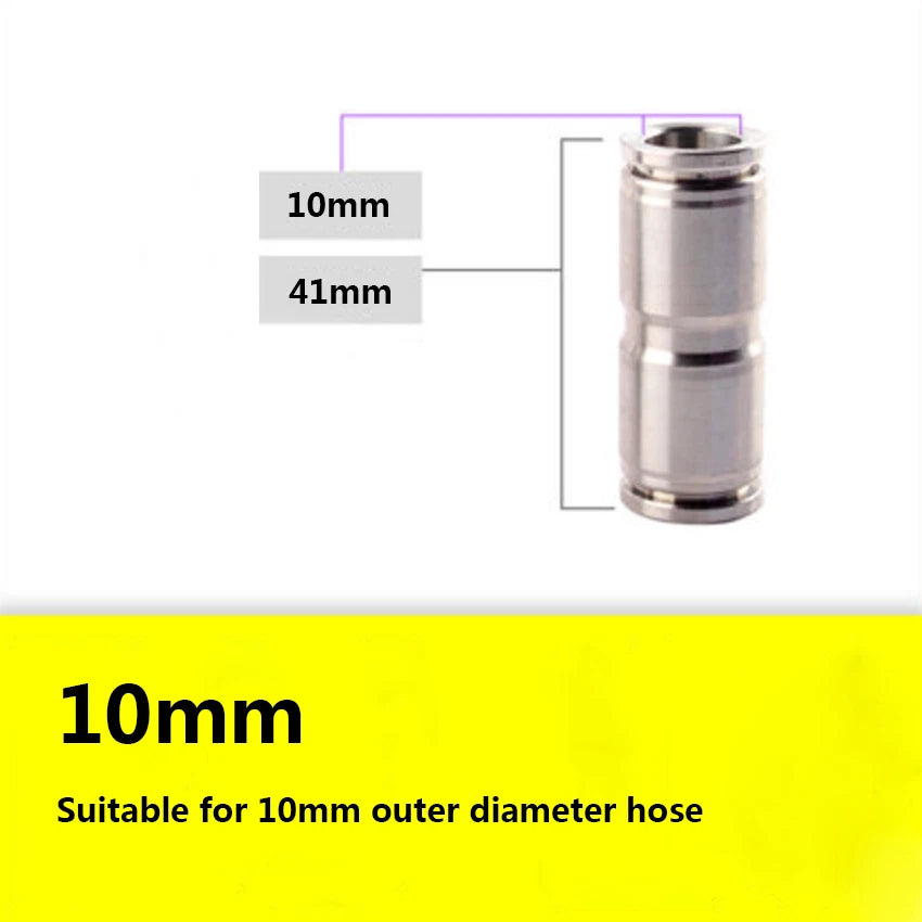 Stainless Steel Straight Push-in Pneumatic Fittings | 4mm to 16mm