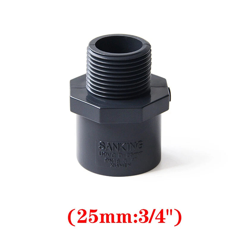 PVC Pipe Fitting transitional Socket Adhesive Fittings Dark 1 2", 3 4",1", 2" AG