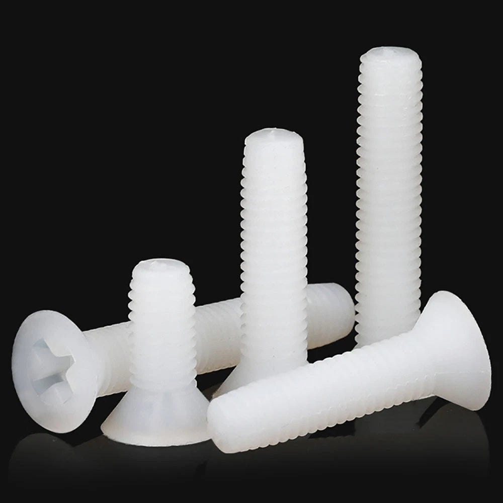 M3 Nylon Phillips Countersunk Screws – White Plastic Machine Bolts - HomeDIYer