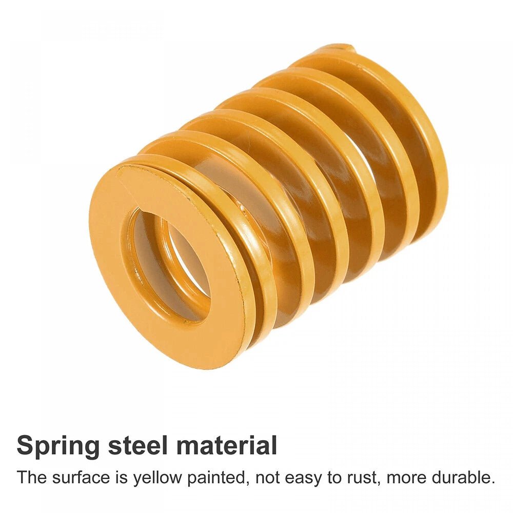 Yellow Lightest Load Compression Die Spring 30 - 50mm Diameter & Up To 500mm Long - HomeDIYer