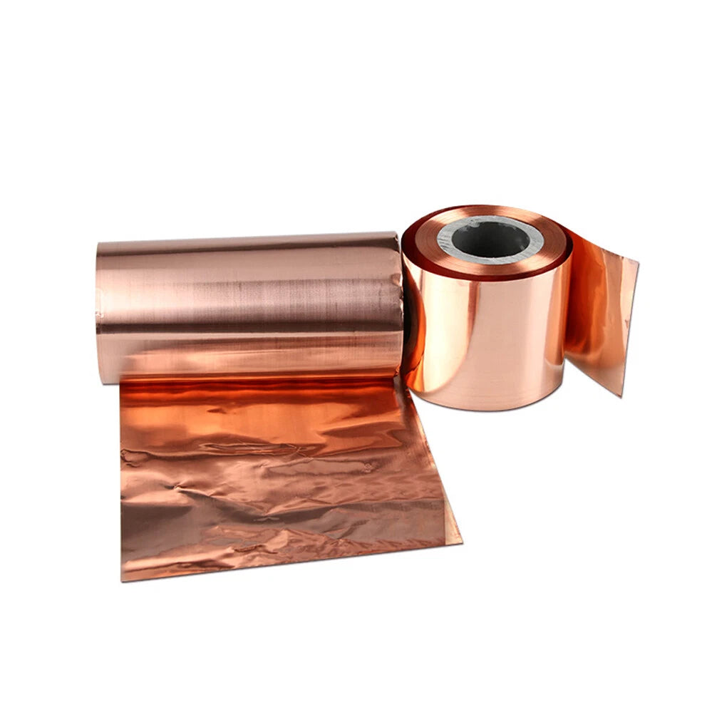 99.9% Pure Copper Cu Metal Sheet Roll Foil Plate 0.01-1mm Thick 50-400mm Width