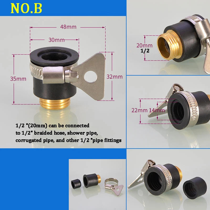 Universal Tap Connector To Garden Hose Pipe Mixer Kitchen Bath Hose Connector