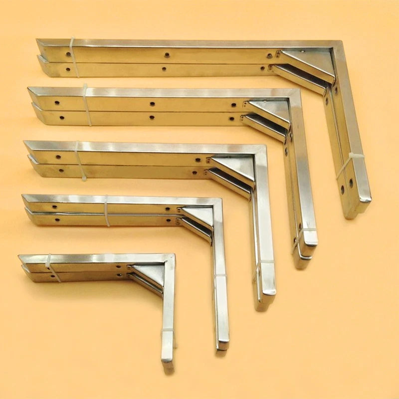 Square Tube Shelf Bracket - 304 SS L Shape for Microwave Storage Corner Bracket