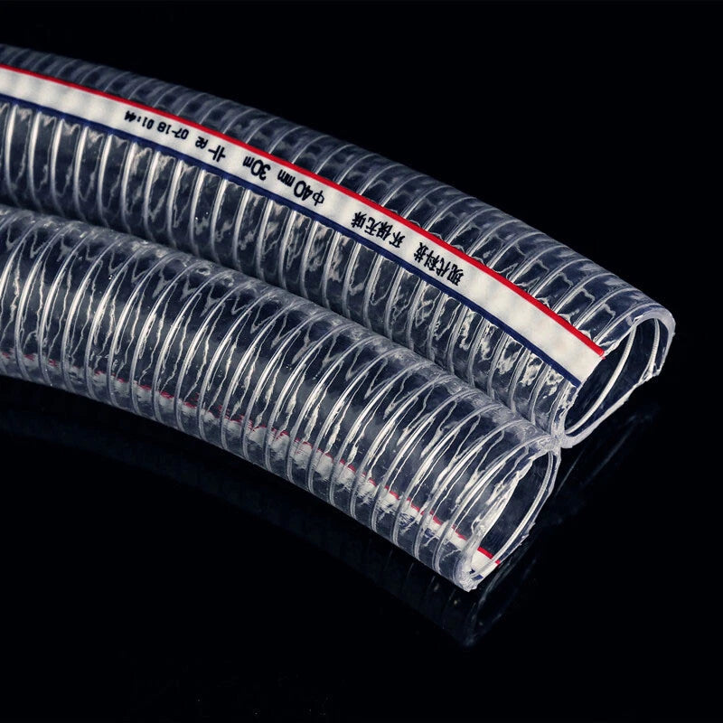 PVC Transparent Steel Wire Reinforced Pipe — ID 10–150mm / OD 15–165mm