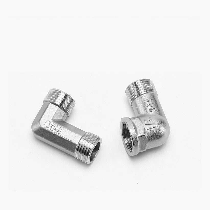 201 Stainless Steel 90° Elbow Pipe Fitting — BSP 1/2" 3/4" 1" Male Female Thread