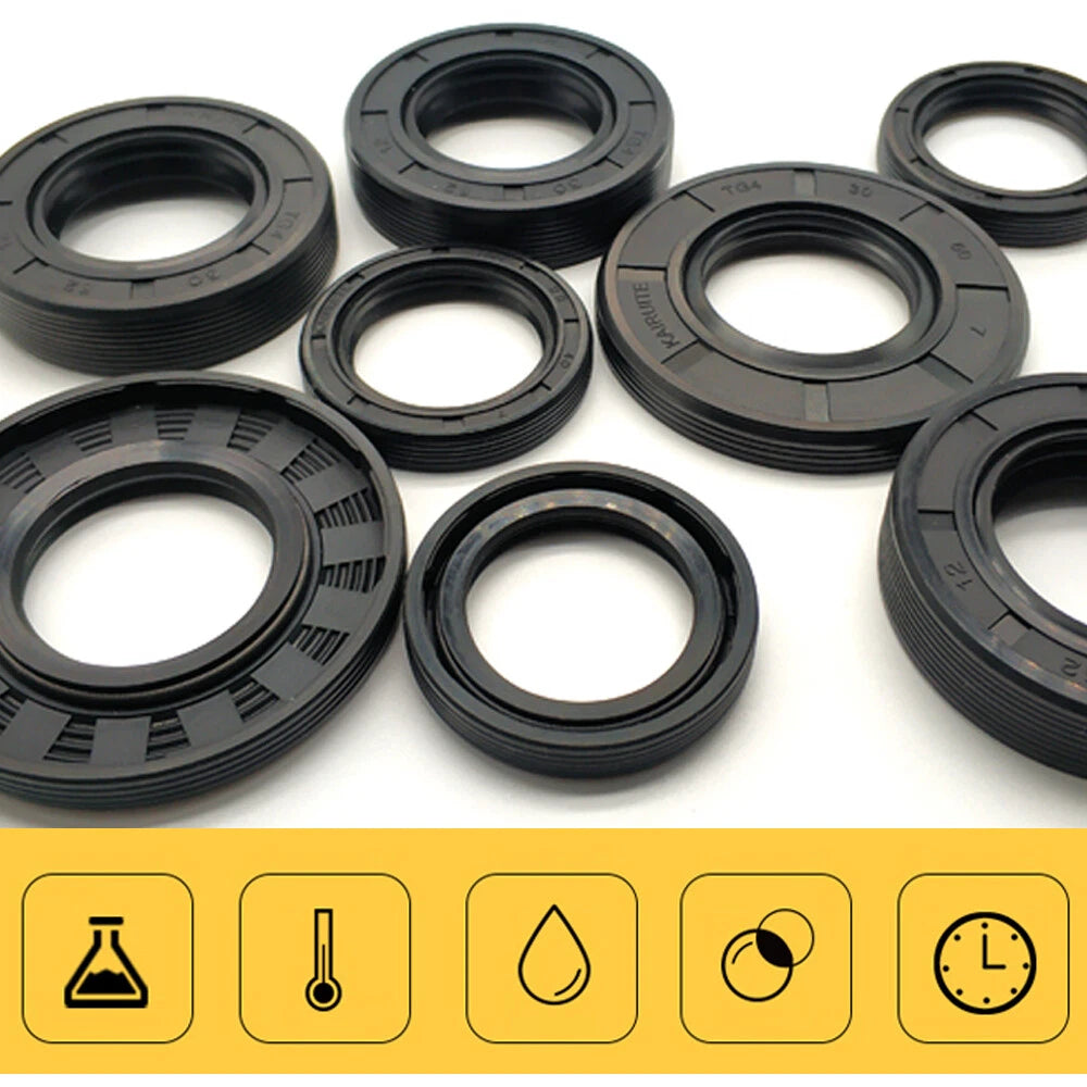 TC NBR Skeleton Oil Seal Rings Double Lip Sealing ID 38~55mm, for Rotation Shaft