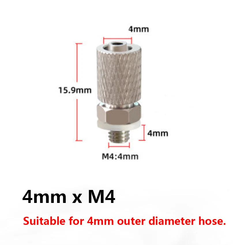 Pneumatic Straight Hose Fitting — Male Thread Push-In Connector (3mm–6mm OD)