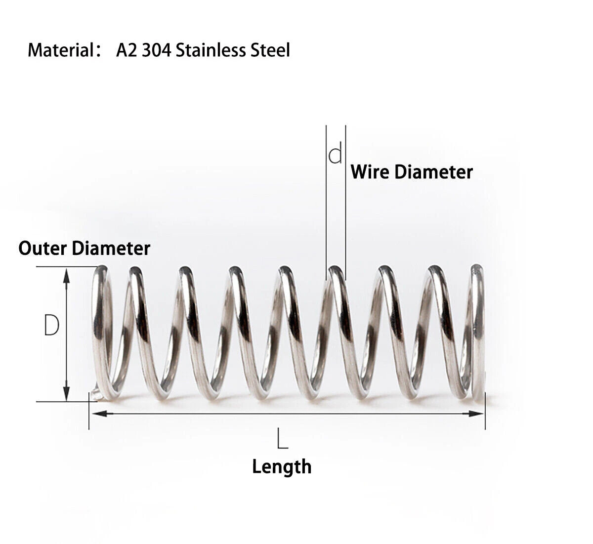 Stainless Steel Compression Springs 0.4mm Wire 5mm-50mm Long | Small DIY Springs