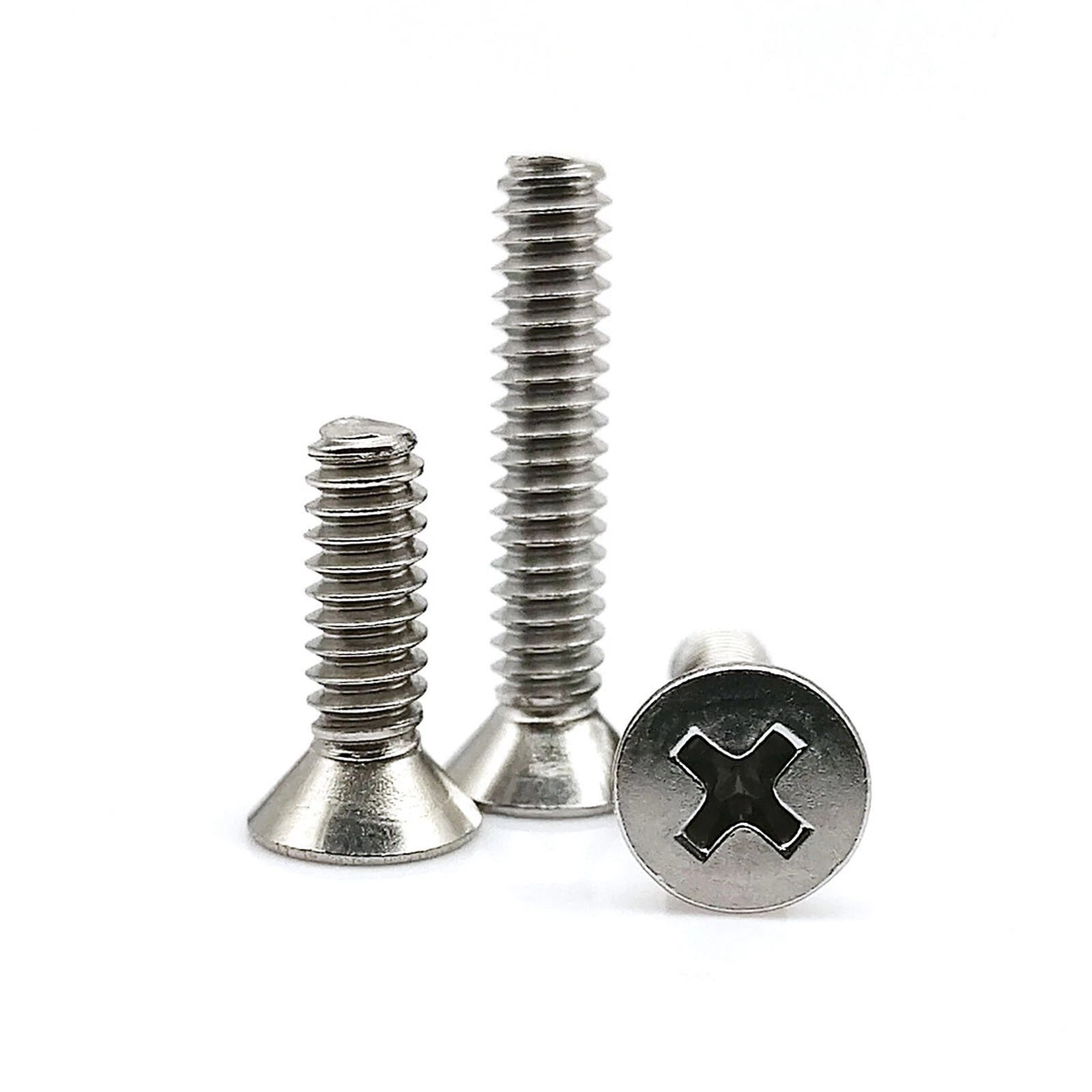 A2 Stainless Steel M5 Countersunk Flat Head Phillips Machine Screws DIN 965 — 6mm to 200mm