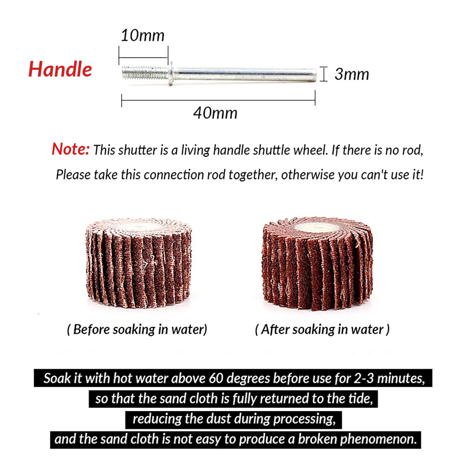 Abrasive Flap Wheel for Rotary Tools | 10–20mm | 80–600 Grit | Dremel Die Grinder Sanding
