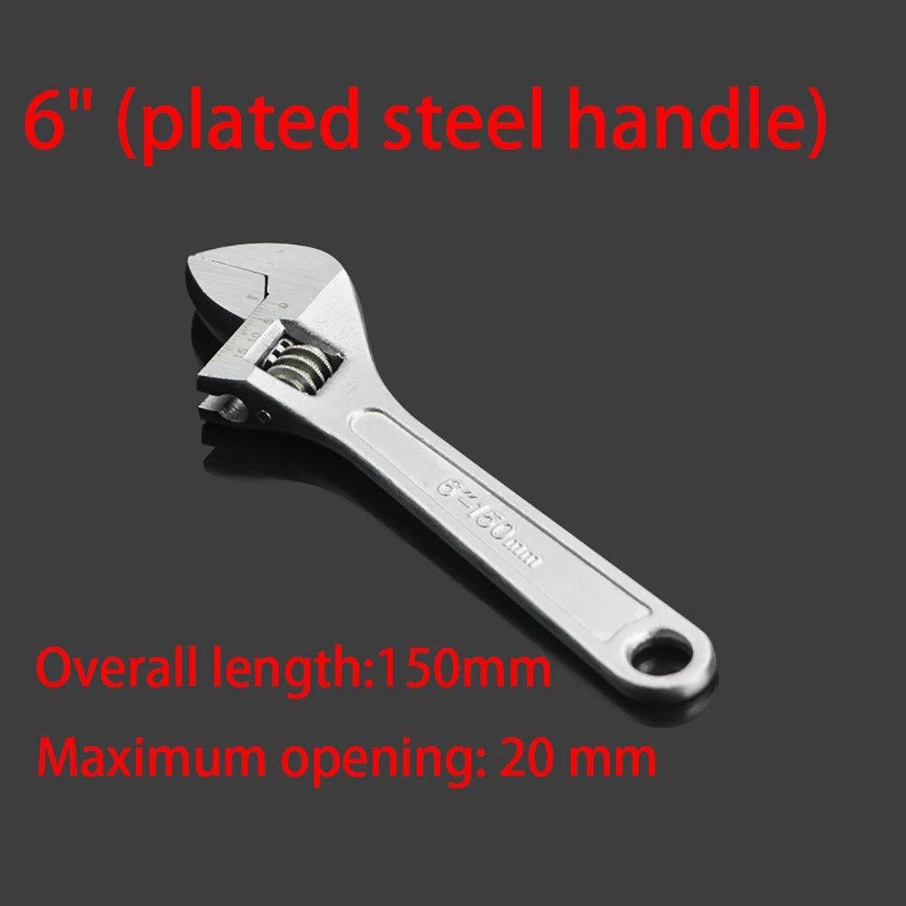 2 In 1 Heavy Duty Wide Jaw Adjustable Pipe Wrench Spanner Electroplating Steel