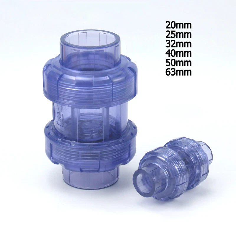 PVC One Way Non Return Flap Check Valve Pipe Fittings ID 20 25 32 40 50 63 mm