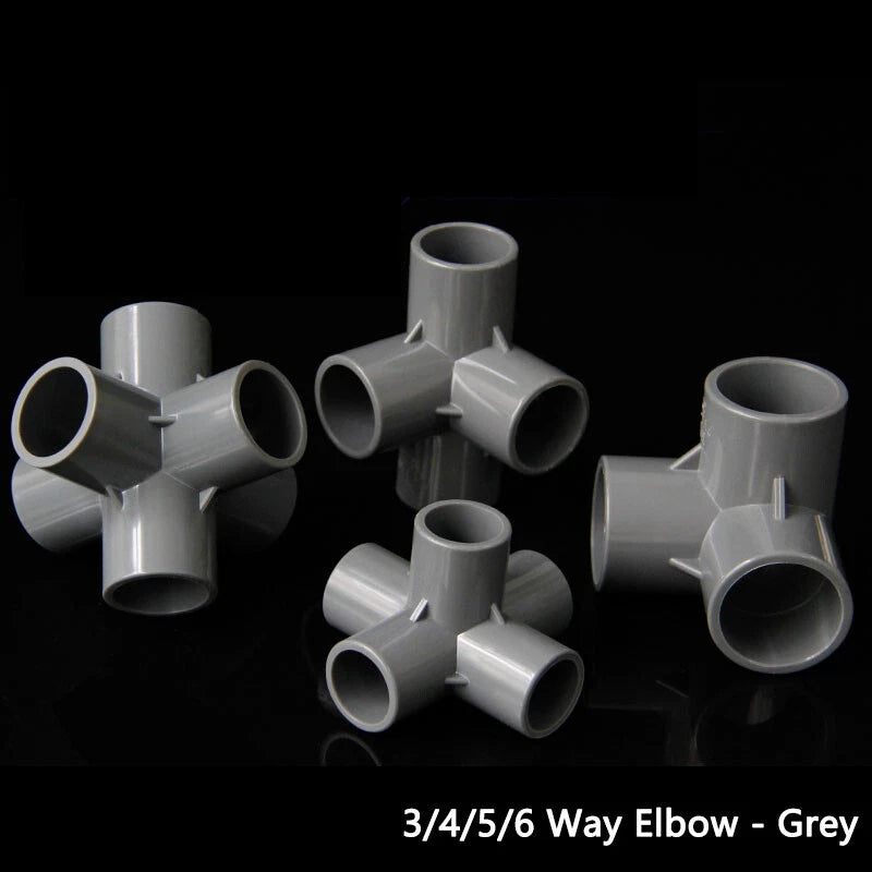 PVC 3 4 5 6-Way Elbow Connector Direct Pipe Fittings 20-110mm White Blue Grey