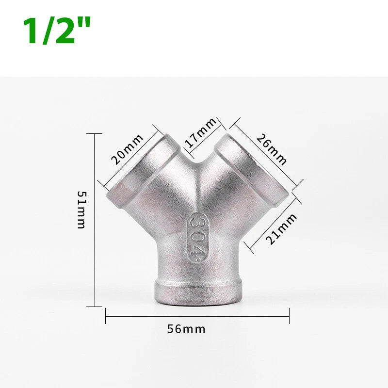Y Hose Joiner Barbed Splitter — A2 Stainless Steel Hose Connector Fitting