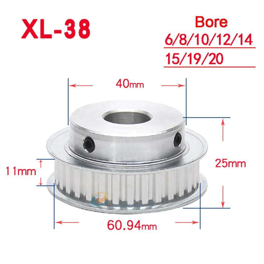 XL 36T-100T Timing Belt Pulley Pitch 5.08mm With Step Drive Pulleys Width 11mm