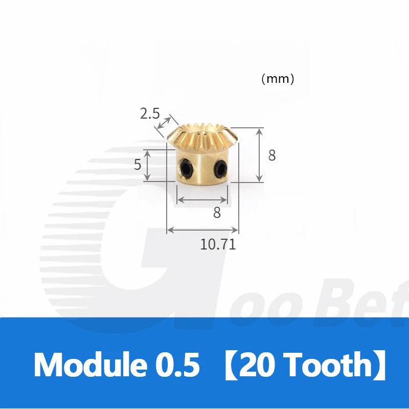 Mod 0.5/0.8/1/1.5 Bevel Gear Set Brass 1:1 Pairing 15/20/25/30 Tooth Miter Gear