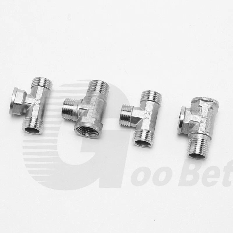 Stainless Steel Equal Tee BSP Pipe Fitting | 1/2" 3/4" 1" Female & Male Thread