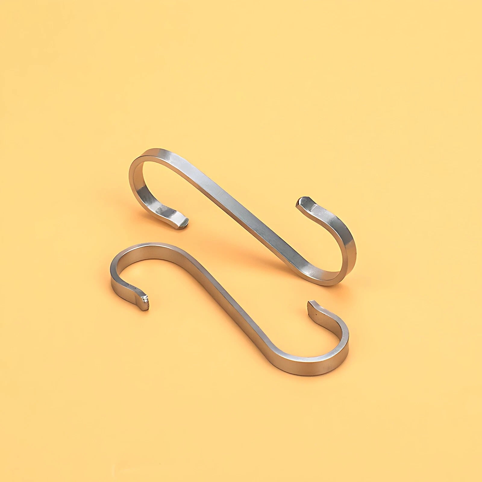 Stainless Steel Flat S Hooks Kitchen Meat Pan Utensil Clothes Hanger Hanging