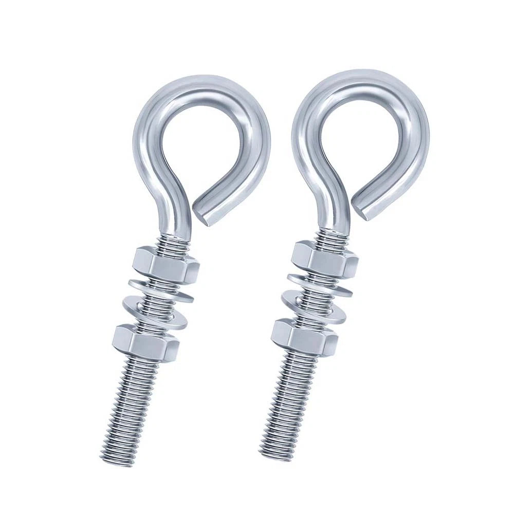 Galvanised Stainless Eye Screws Hooks Eye Bolts Closed Screws Threaded Rings Set