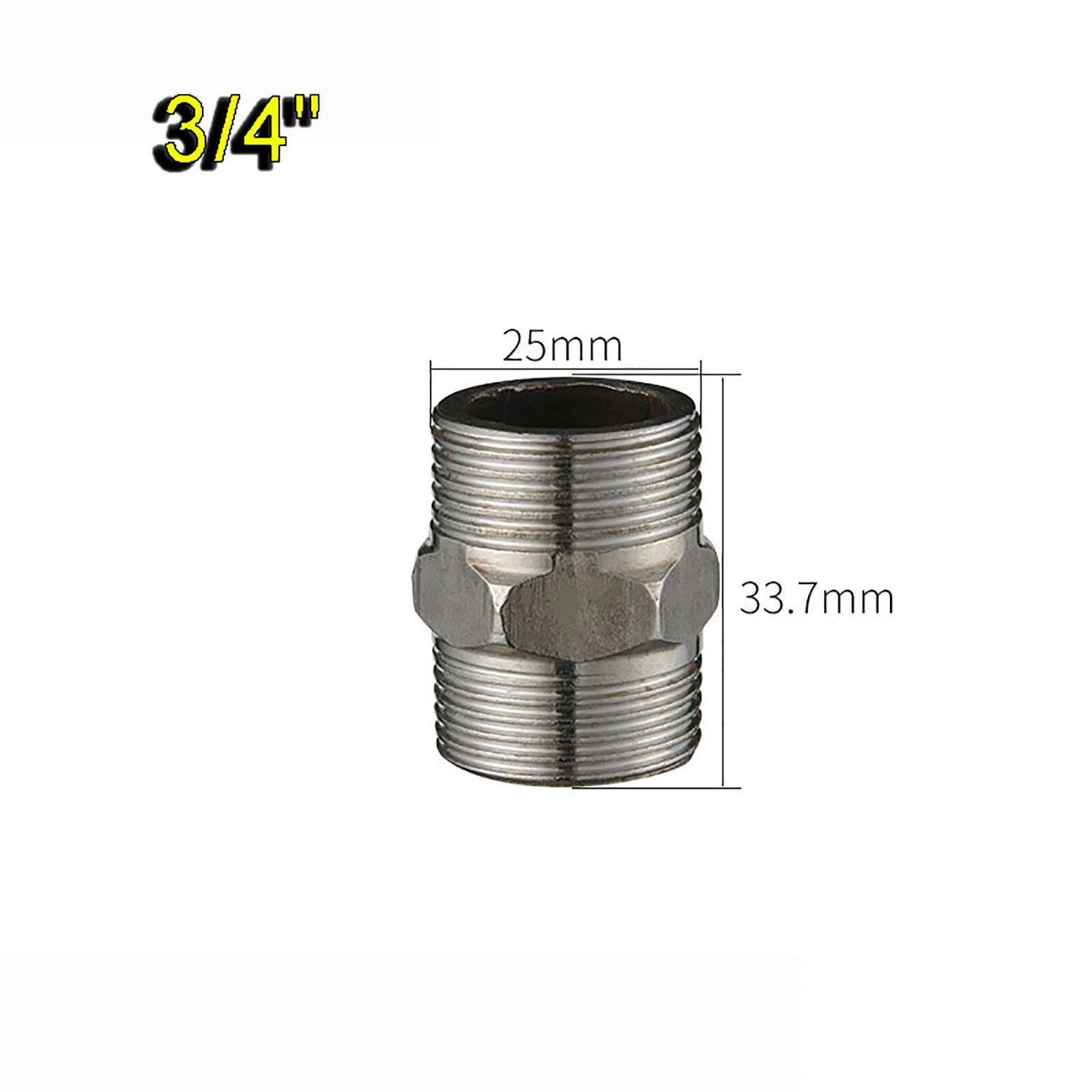 304 Stainless Steel Male to Male BSP Pipe Fitting Adaptor — Equal & Reducing Straight Connector