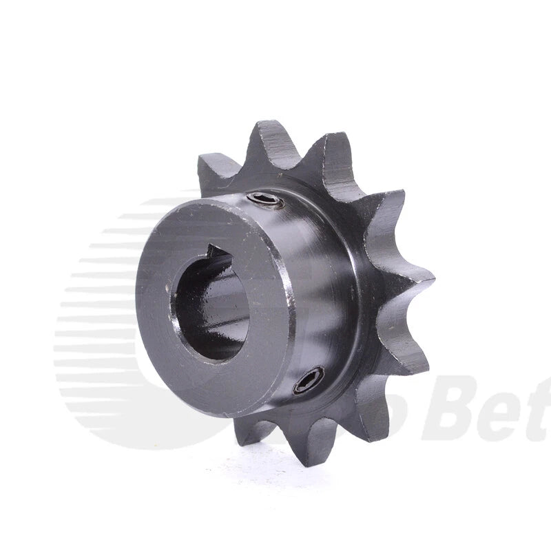 08B-1 1/2" Pitch Roller Chain Sprocket C45 Steel 10-20 Tooth 10-40mm Bore Black