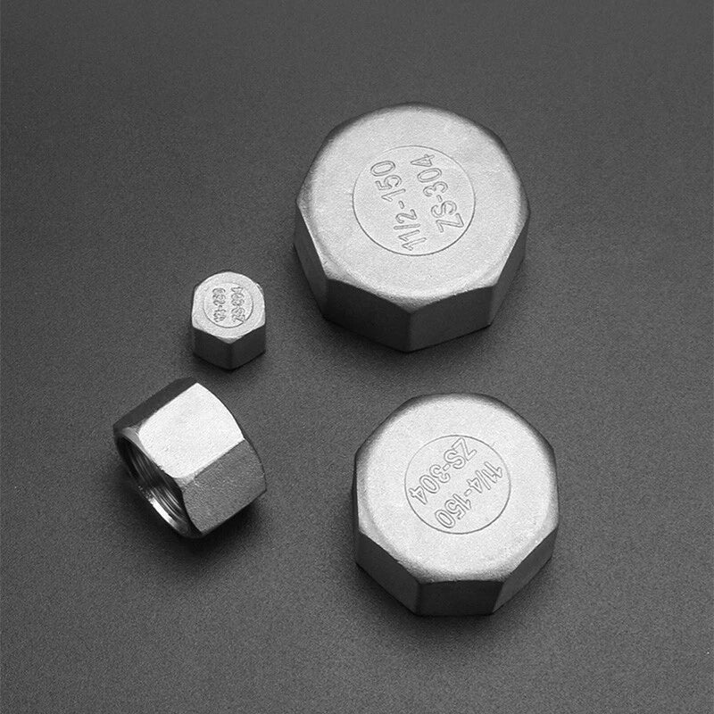 304 Stainless Steel BSP Hex End Cap Female Thread Pipe Fitting 150LB