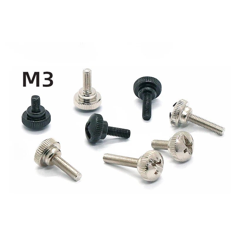 M3 Knurled Thumb Screws Step Hand Grip Knob Bolts — Carbon Steel, Nickel or Black Zinc - HomeDIYer