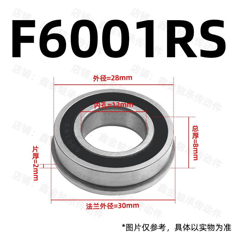 F6000 To F6006 RS/ZZ Rubber Or Metal Seals Flange Deep Groove Ball Bearings