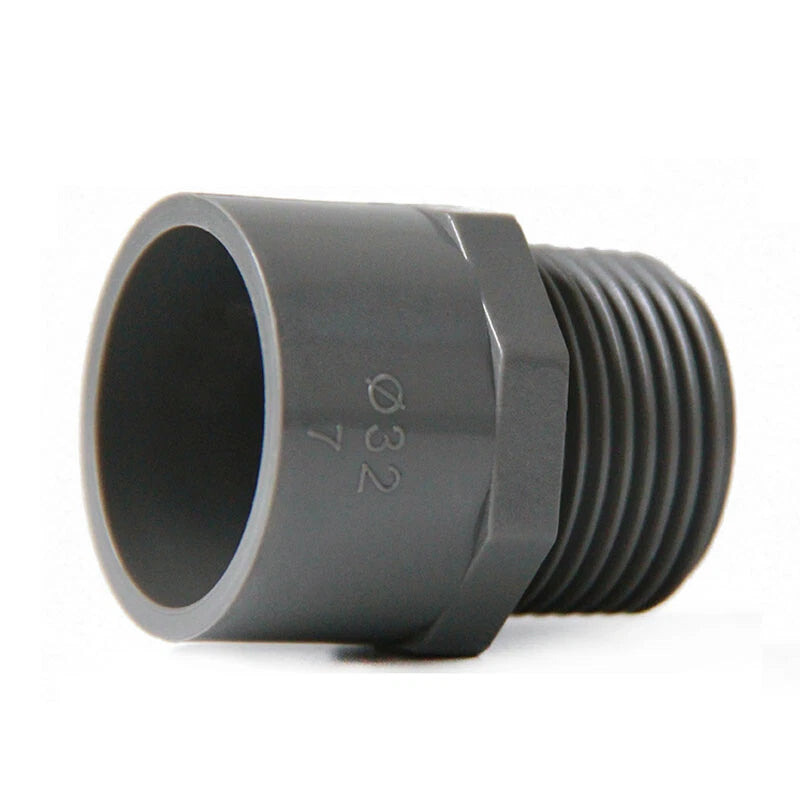 1 2" to 2" PVC Nipples Threaded Pipe Fittings Connector BSP Male Adapter Grey