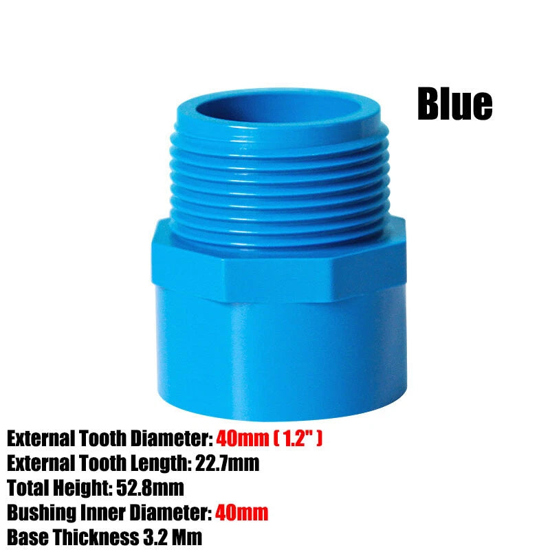 1 2" to 4" PVC Nipples Threaded Pipe Fittings Connector BSP Male Adapter Blue