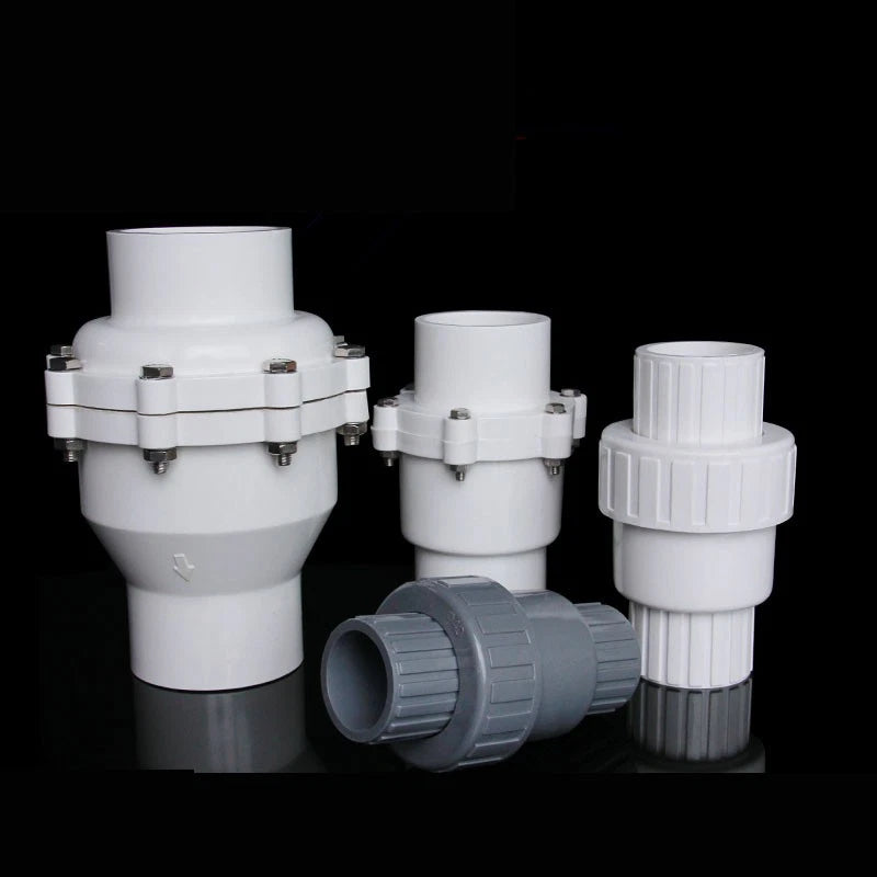 PVC One-way Spring Piston Flap Check Valve Pipe Fittings Ø 32 40 50 63 75 90mm