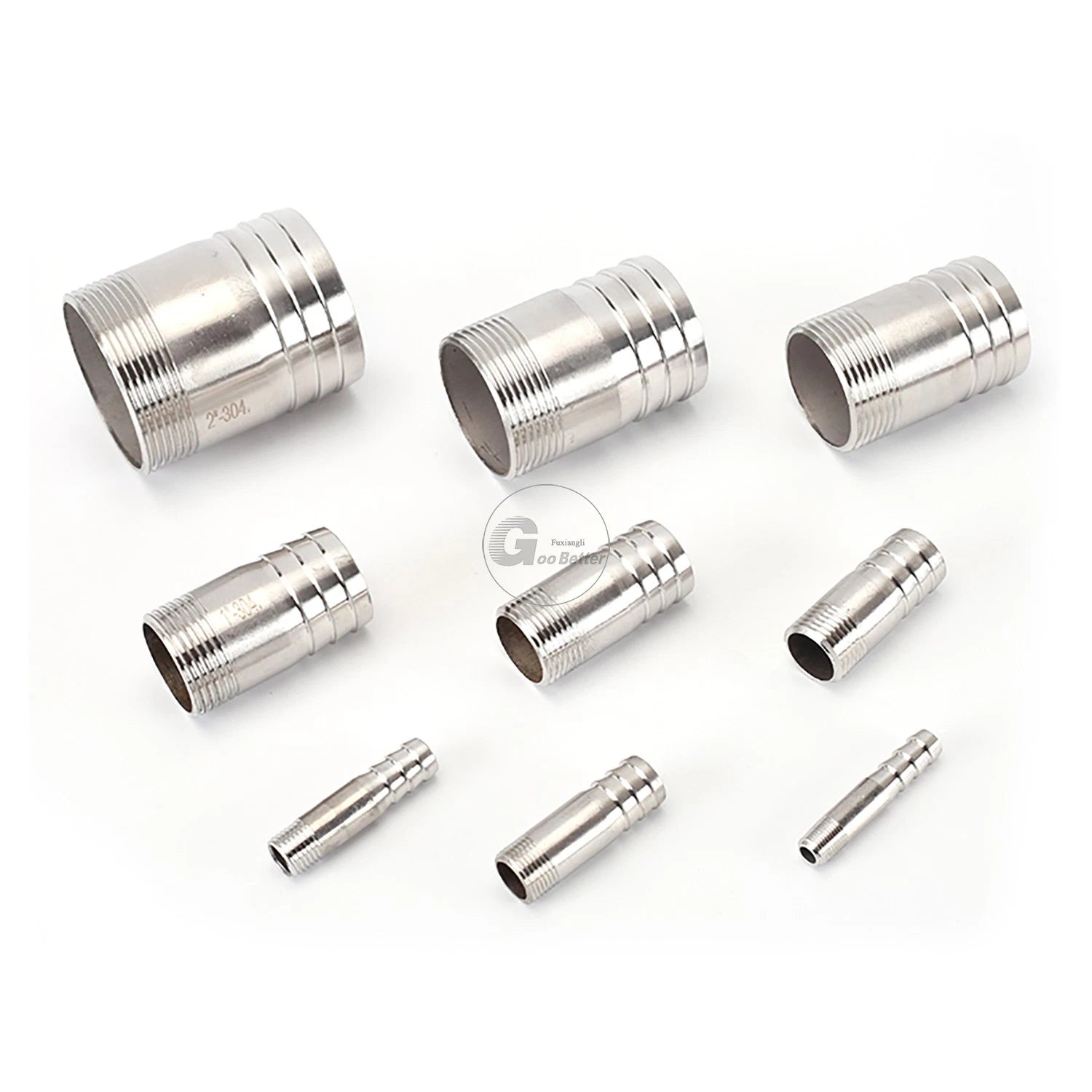 BSP1/8"-4" Male Thread Fitting x Barb Hose Tail End Connector A2 Stainless Steel