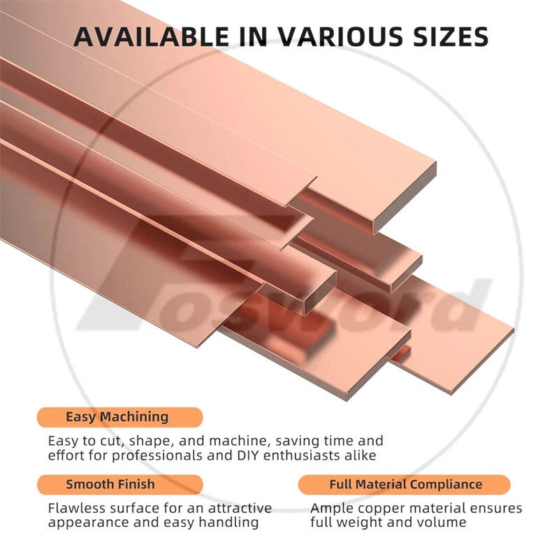 99.9% Pure Copper Cu Metal Flat Bar Copper Strip Copper Plate Thick 5mm- 100mm