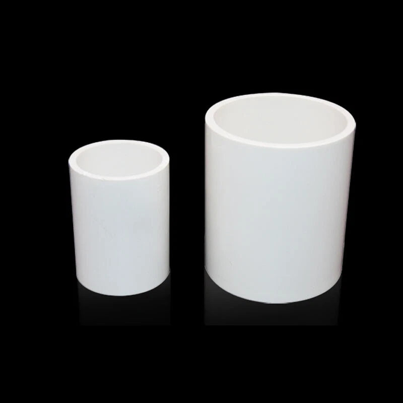 PVC Straight Pipe Socket Coupling — White, 16mm–200mm Inner Diameter