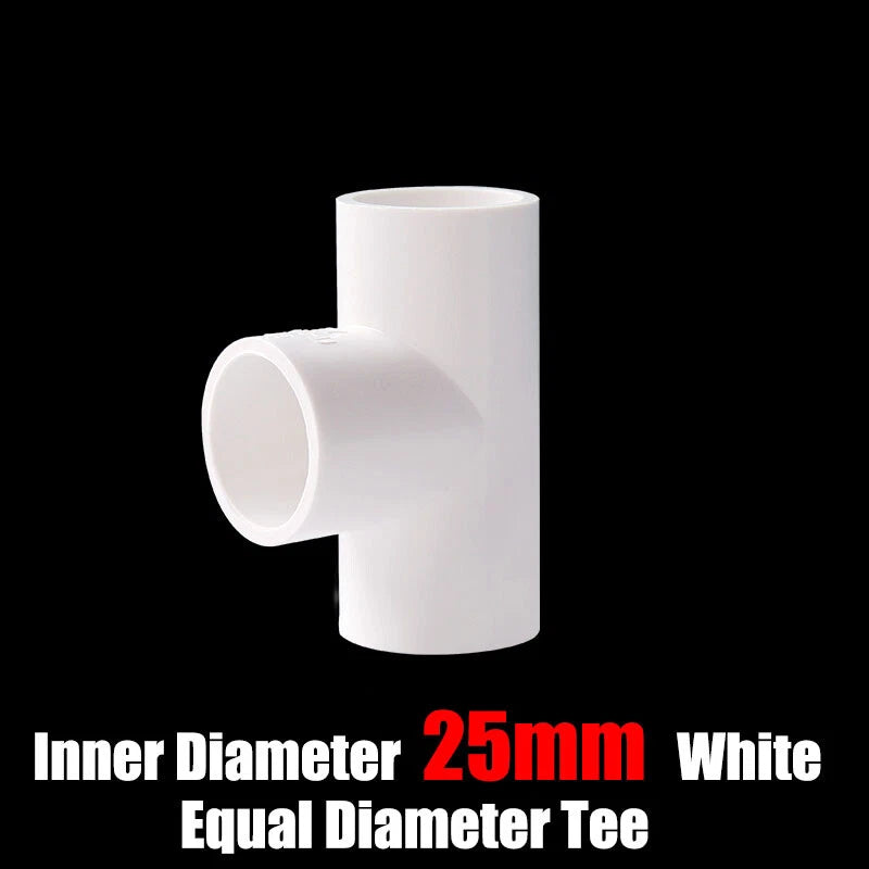 PVC 16mm-125mm Equal Tee Connector Socket Coupling Pressure Pipe Fittings White