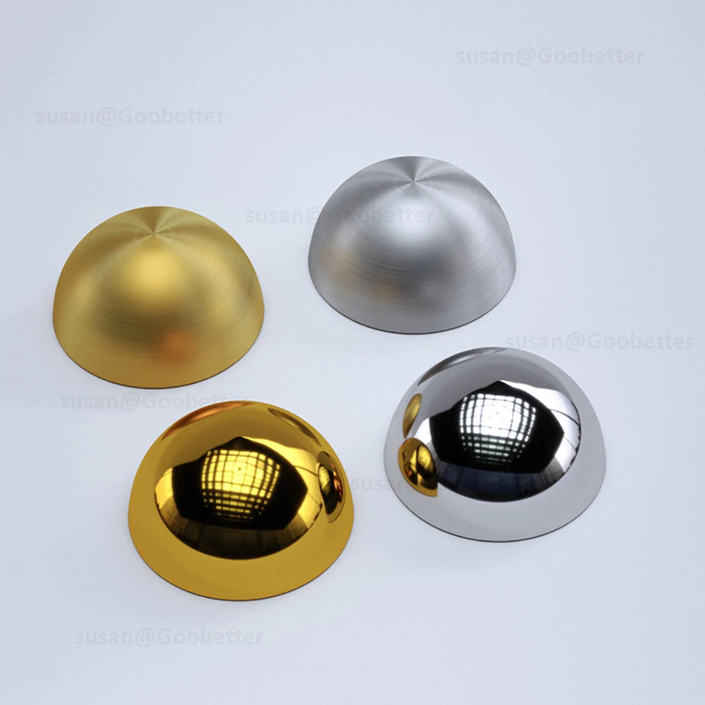 Dome Screw Cover Caps 20–50mm – Electroplated Stainless Steel Mirror Screws, Silver & Gold