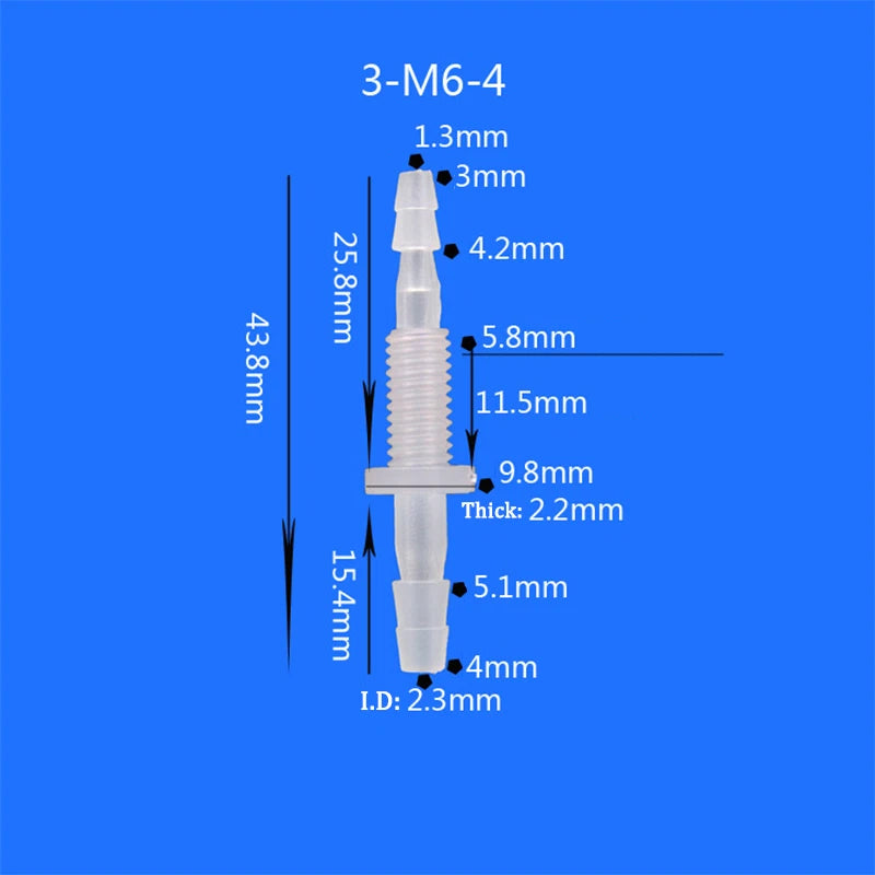 Male Thread Straight Elbow Plastic Hose Barbed Hose Bulkhead Union Connector