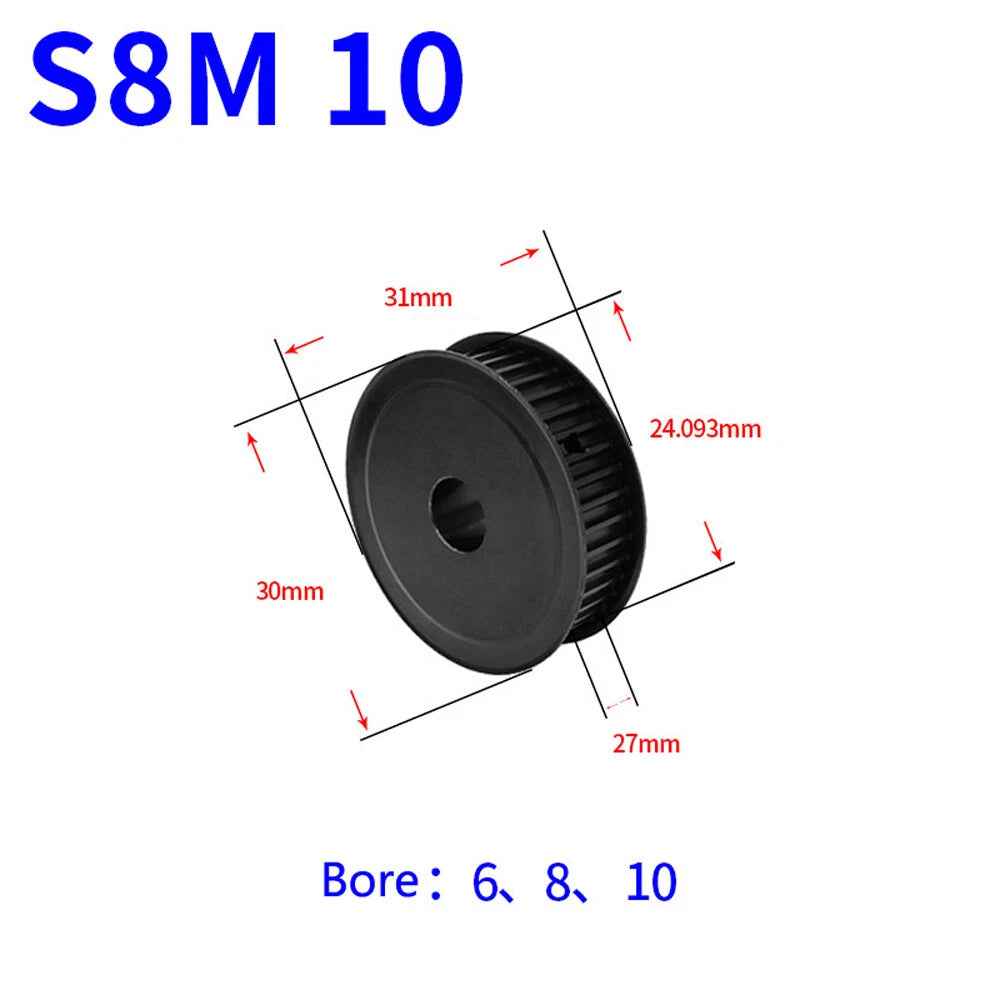 STS S8M 10T-40T Timing Belt Pulleys Pitch 8mm Teeth Width 27mm AF-type 45# Steel