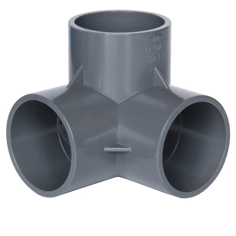 PVC Metric Plumbing Fittings Pipe For Aquarium Fish Tank Pond Solvent Weld Grey