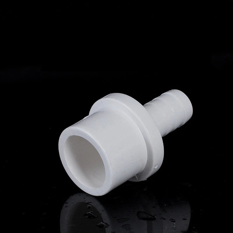5mm - 63mm Hose Nozzle PVC Plastic Pipe Fittings Barb Connectors Sleeve White