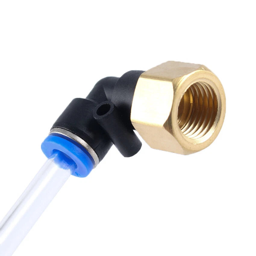 90° Elbow Push-to-Connect Pneumatic Fitting — 4mm to 12mm Hose OD, Female Thread