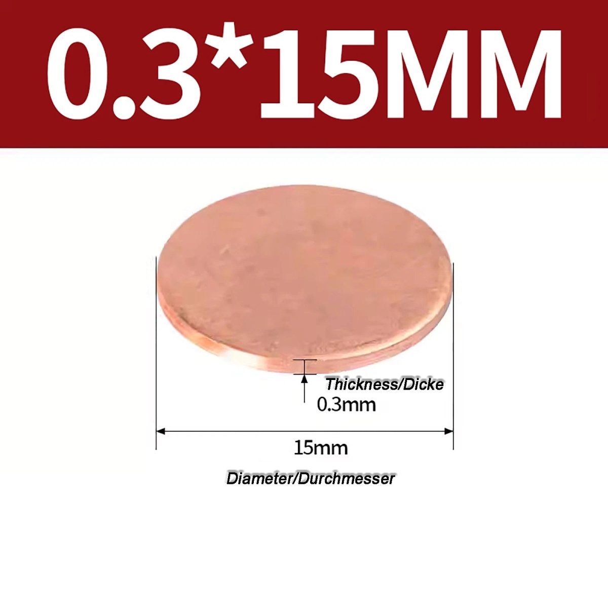 Solid Pure Copper Discs Blanks Round Plate Metal Sheet Thick 0.3~6mm Ø10mm~150mm - HomeDIYer