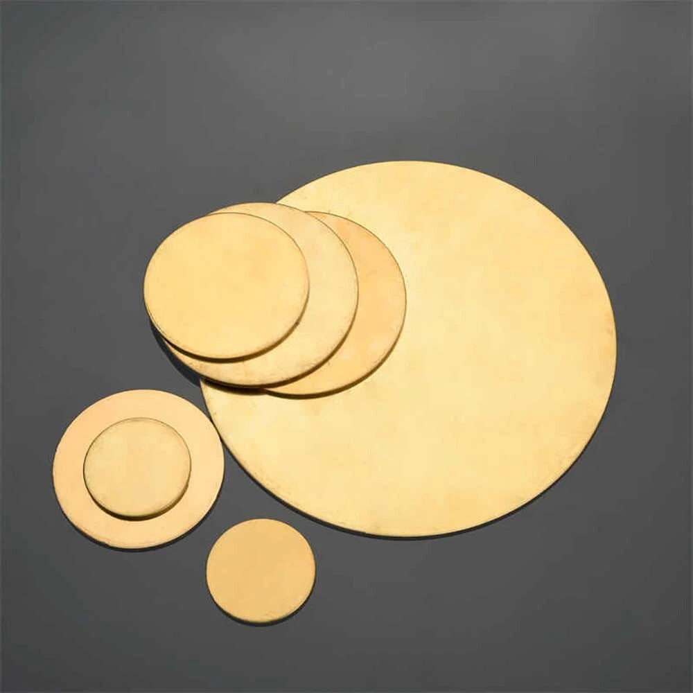 H62 Solids Brass Discs Blanks Metal Round Sheets OD 10mm-300mm Thick 0.3mm-4mm