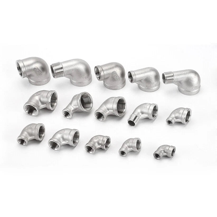 Stainless Steel BSP Reducer 90° Elbow Fittings — 1/8" to 1" Male & Female