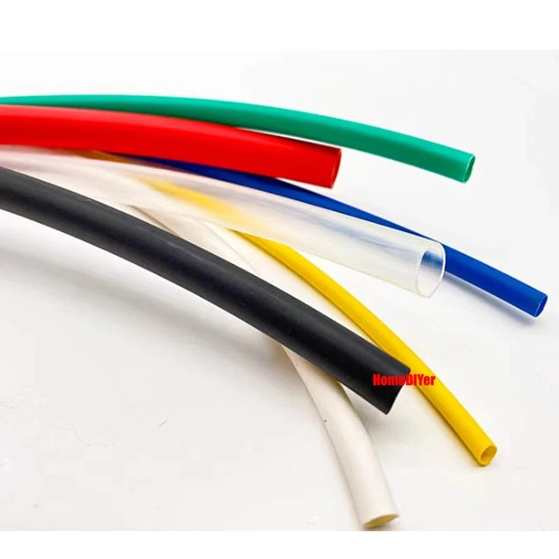 2:1 Heat Shrink Tubing — Electrical Wire Sleeving, Φ1mm–12mm, Clear/White/Red/Green