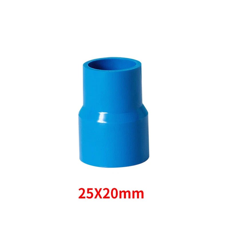 PVC Pipe Reducing Plumbing Concentric Connector 25-90mm Coupling Fittings Blue