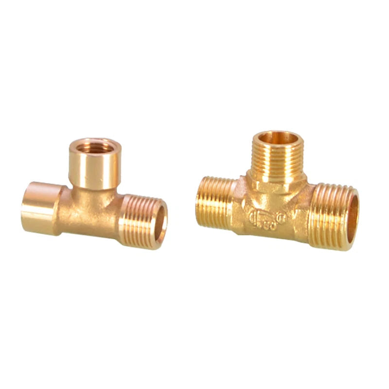 BSP Brass Tee Pipe Fitting – Male & Female Thread T-Shape Connector