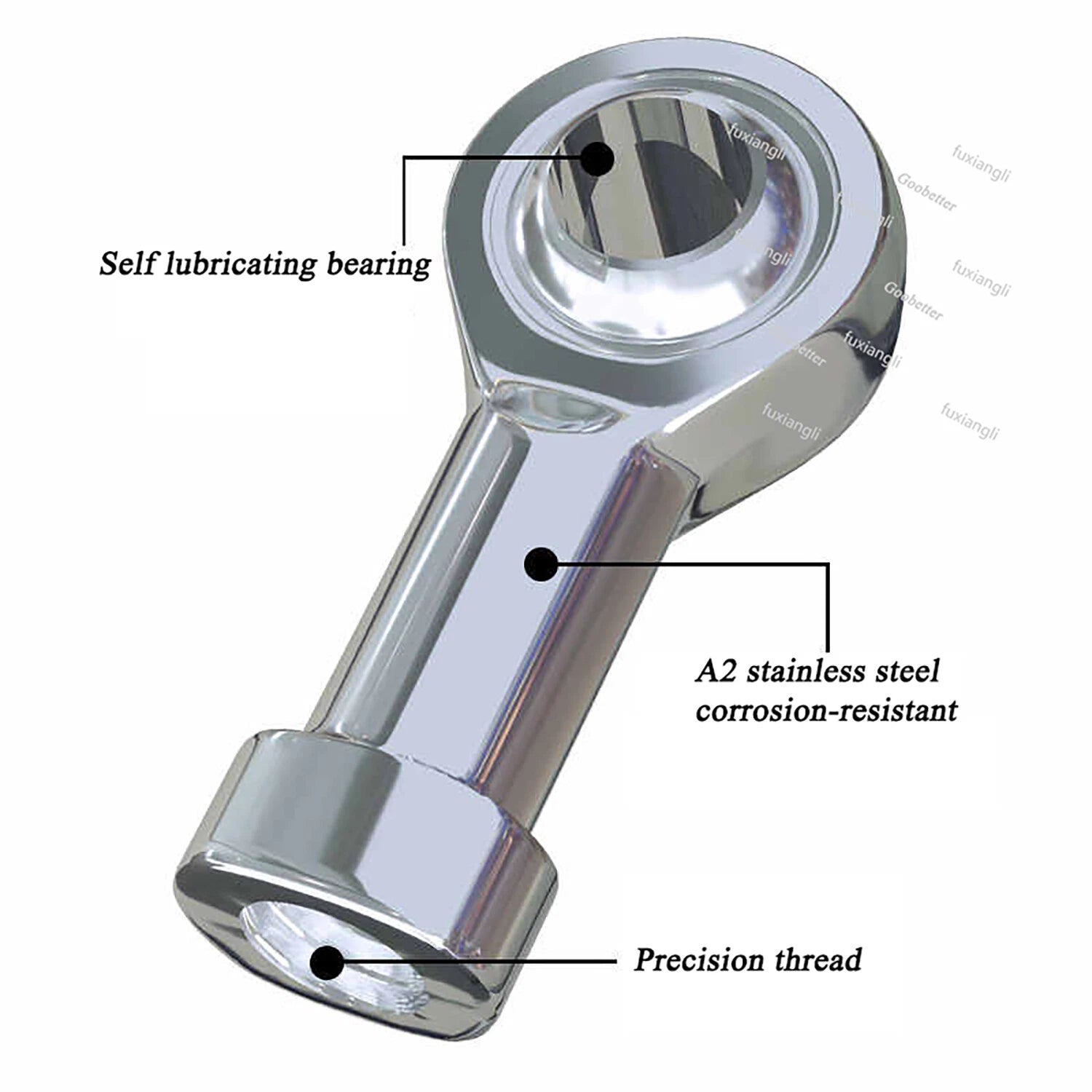 Rod End Bearings PHS Female M6-M35 Right-Left Hand Thread A2 Stainless Steel