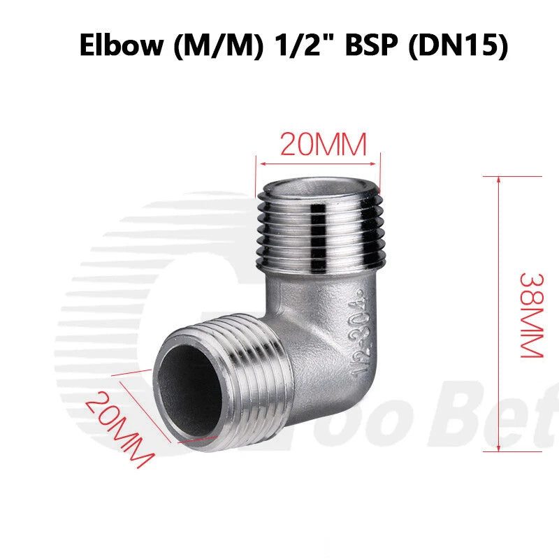 BSP Threaded Stainless Steel Pipe Fittings 304 — Elbow, Tee, Nipple, Socket & More