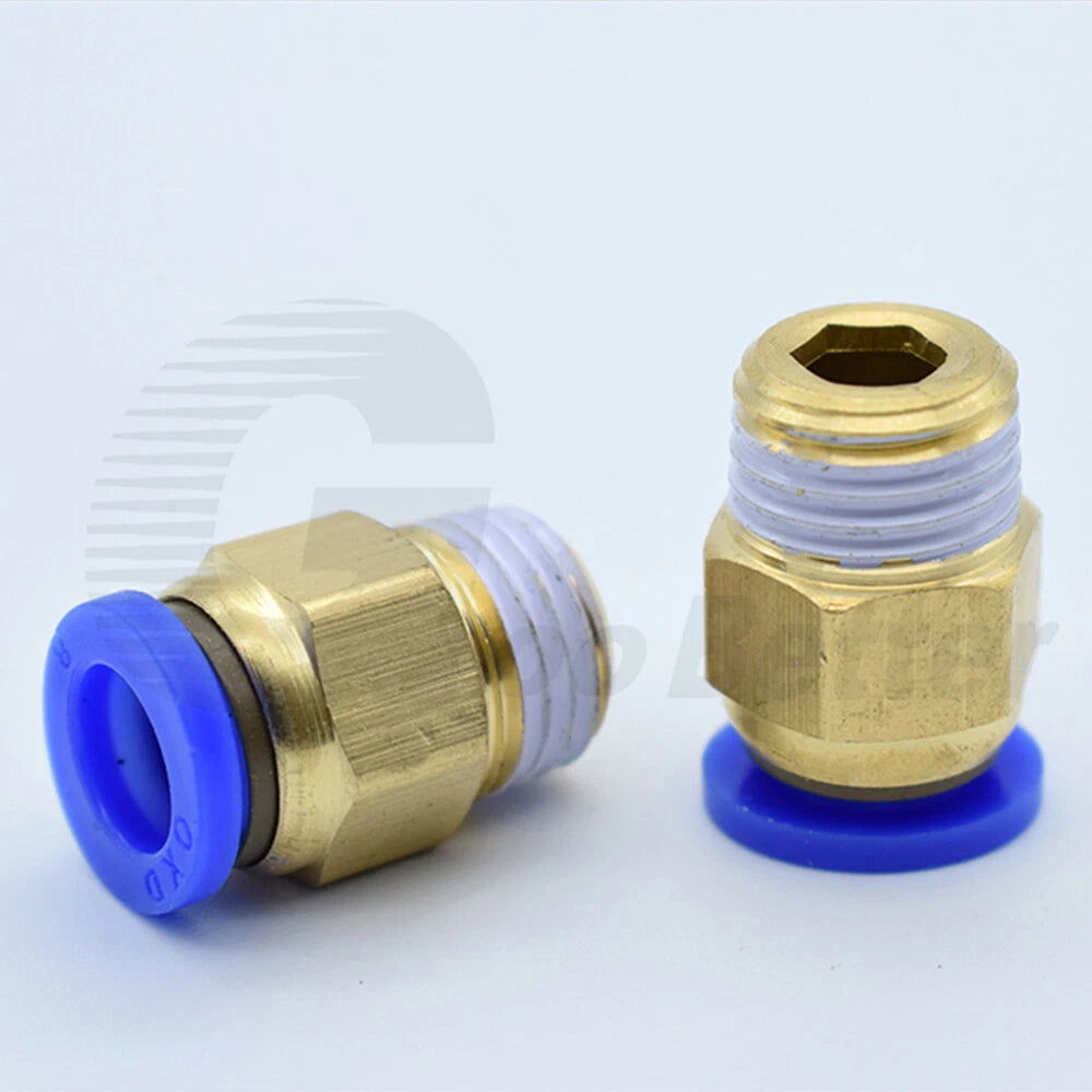 Pneumatic Push Fit Connector Hose Tube Pipe Joiner 4mm–16mm × PT Thread